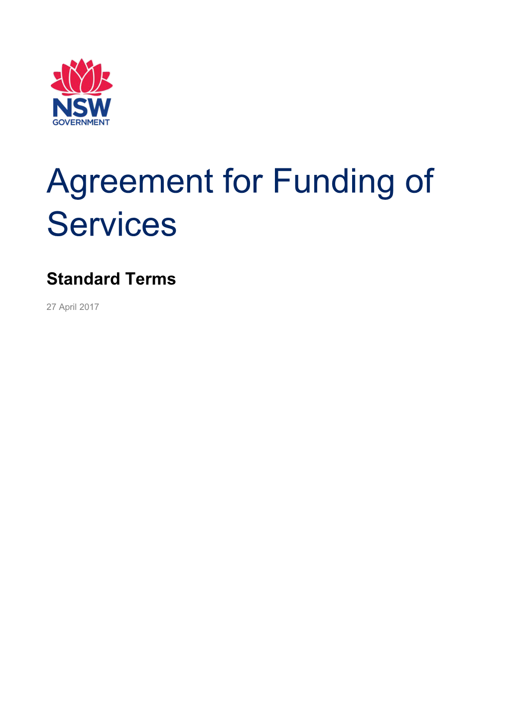 Agreement for Funding of Services