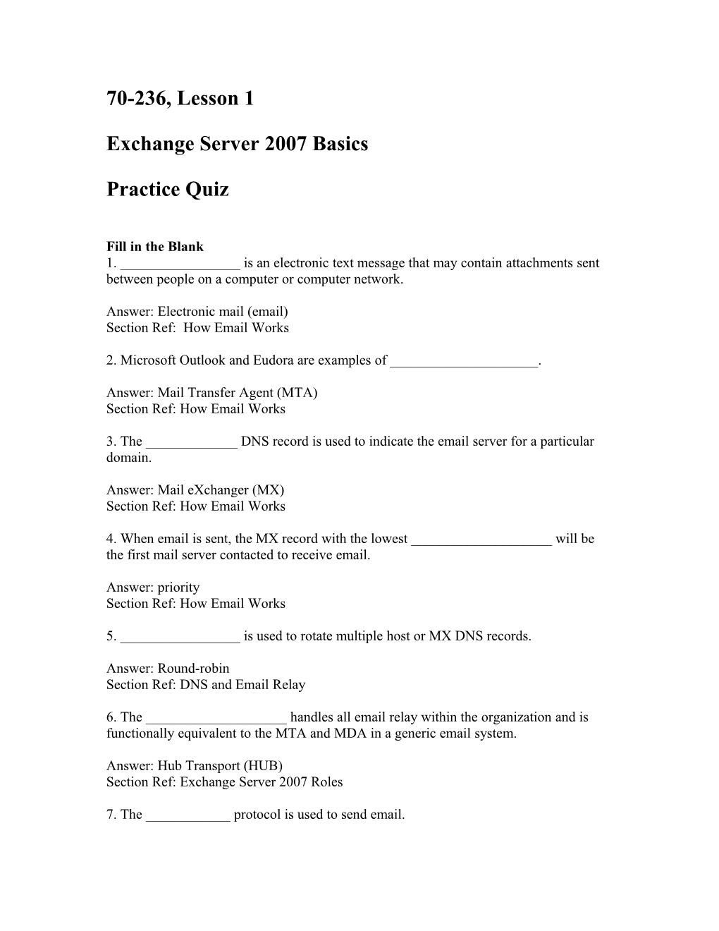 Exchange Server 2007 Basics