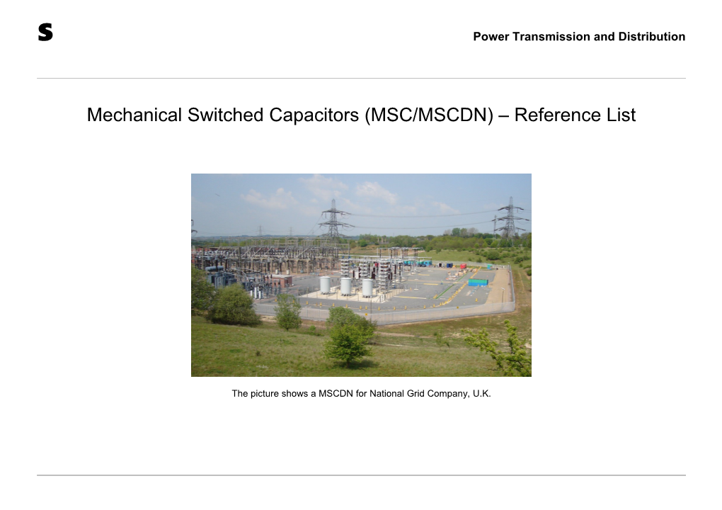 Mechanical Switched Capacitors (MSC/MSCDN) Reference List