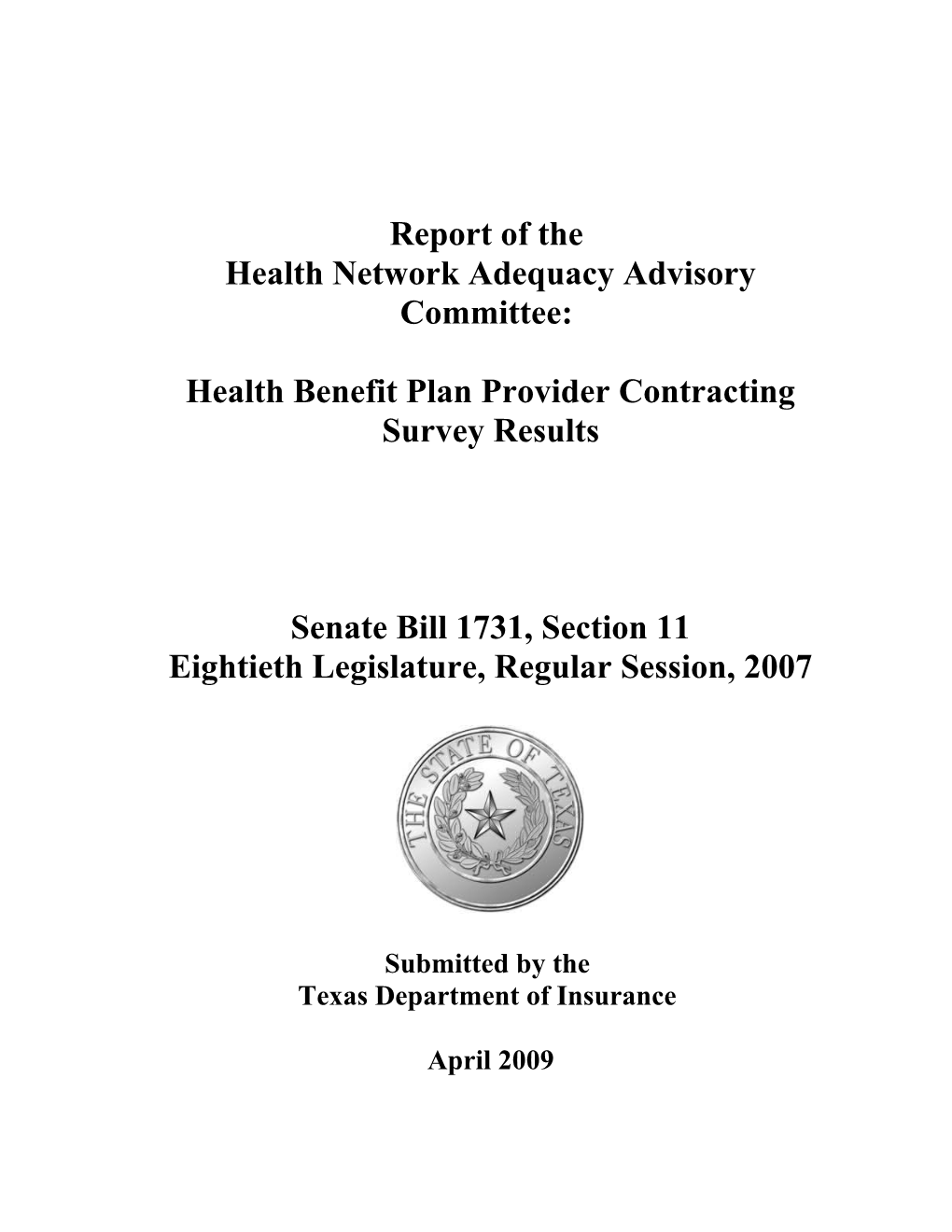 Health Insurance Provider Contracting Practices Survey