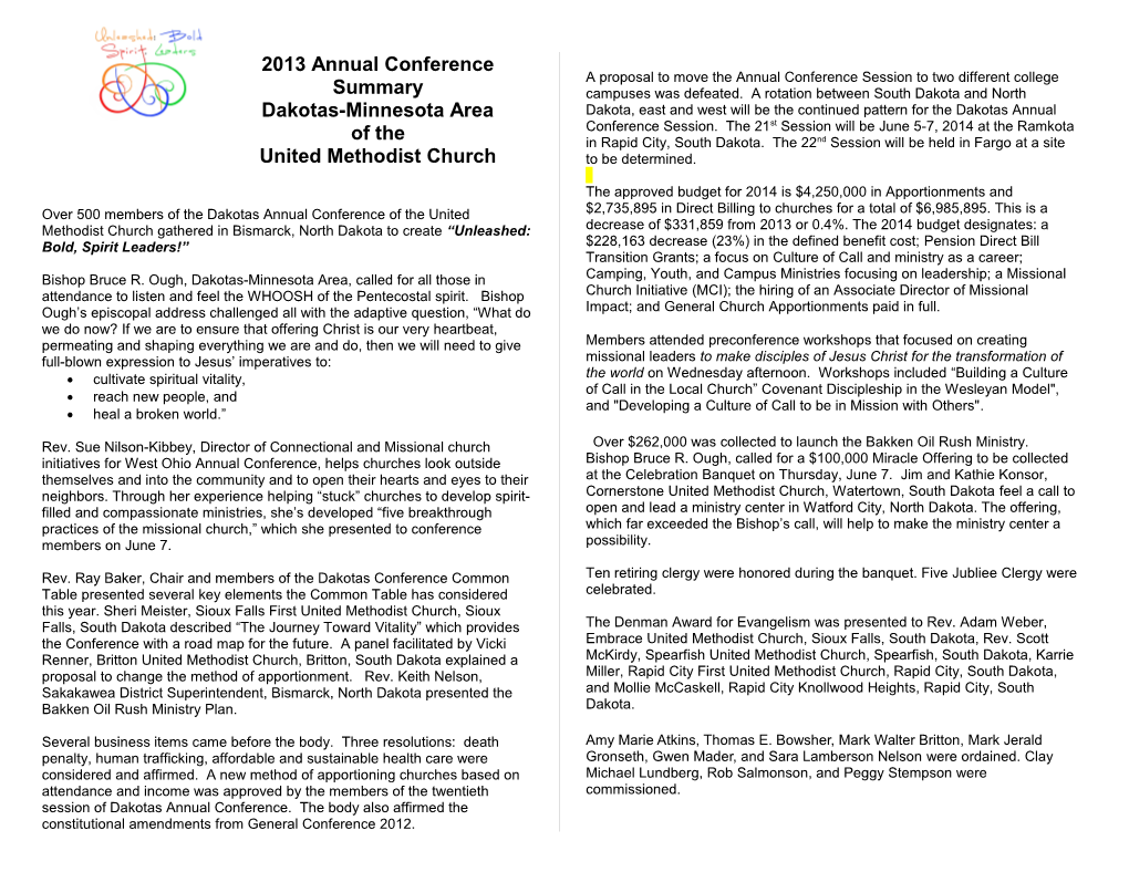 2013 Annual Conference Summary
