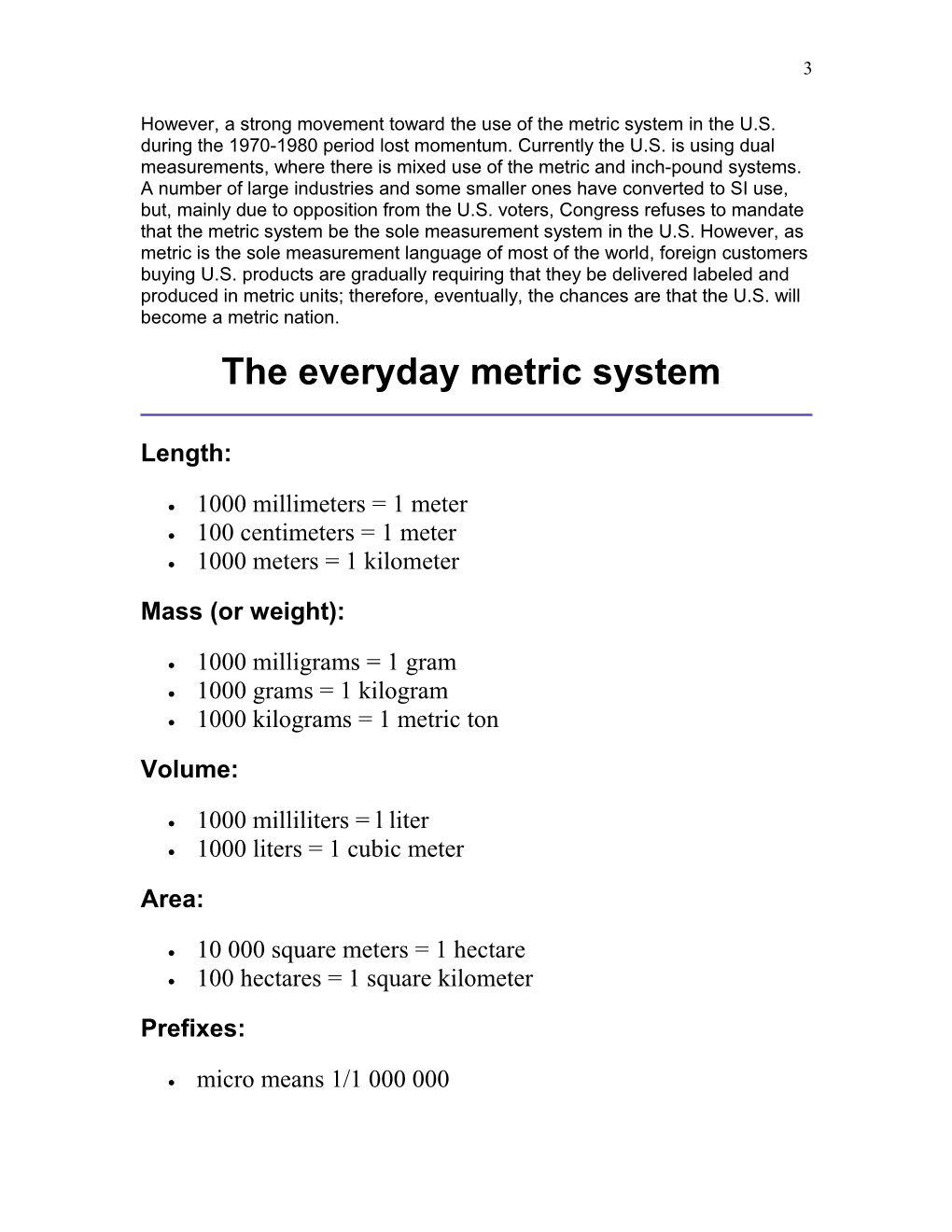 History of Metric System