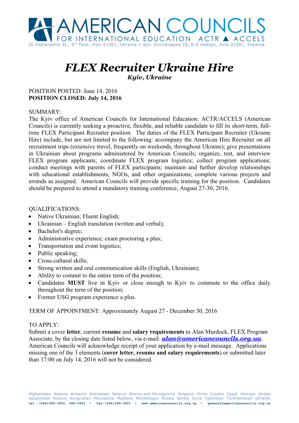 FLEX Recruiter Ukraine Hire