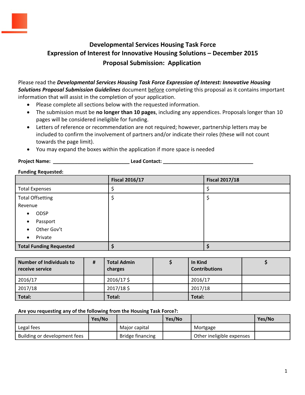 Developmental Services Housing Task Force