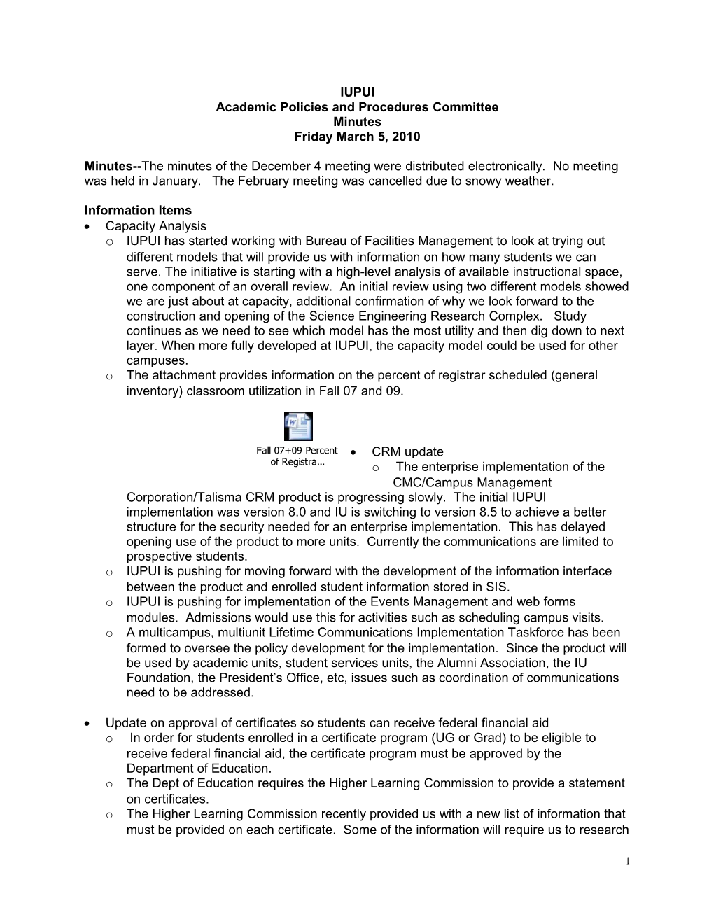 Academic Policies and Procedures Committee