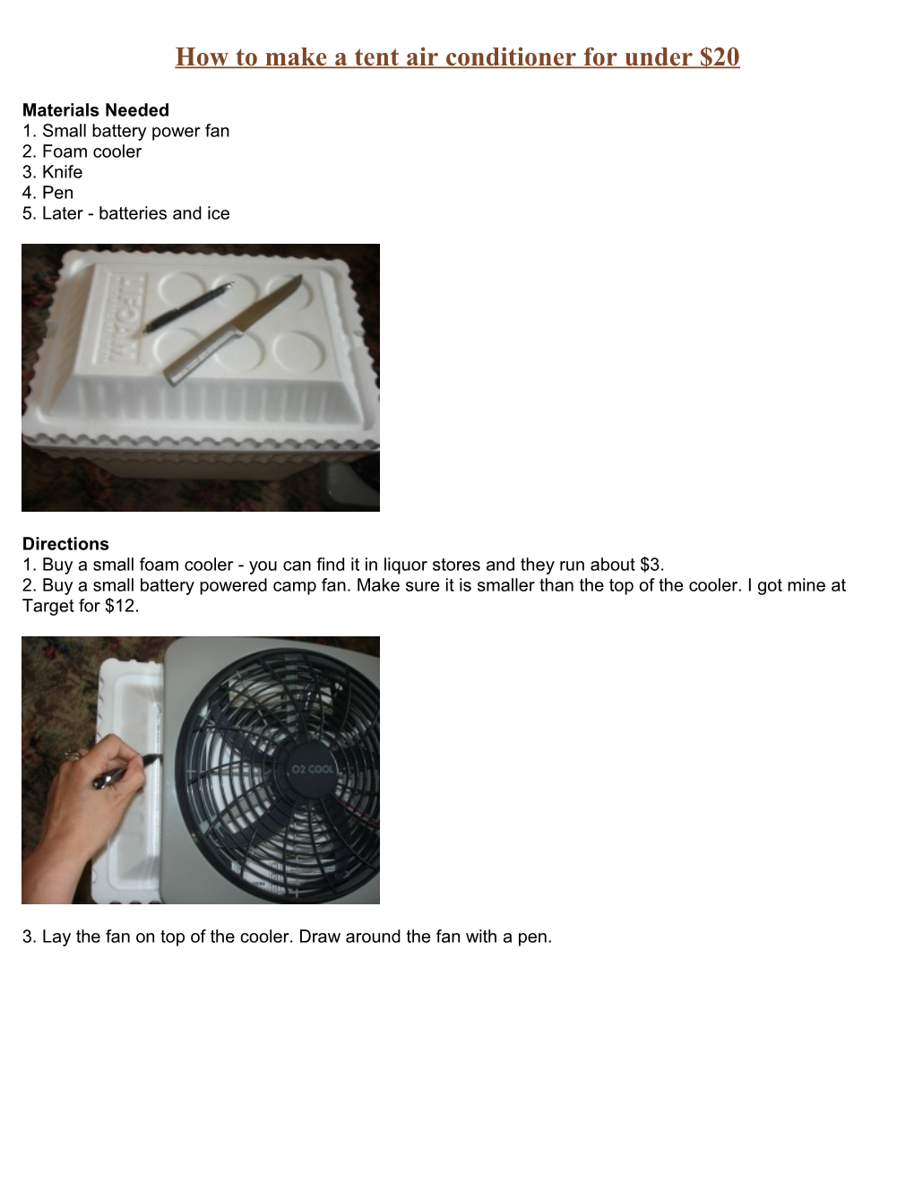 How to Make a Tent Air Conditioner for Under $20