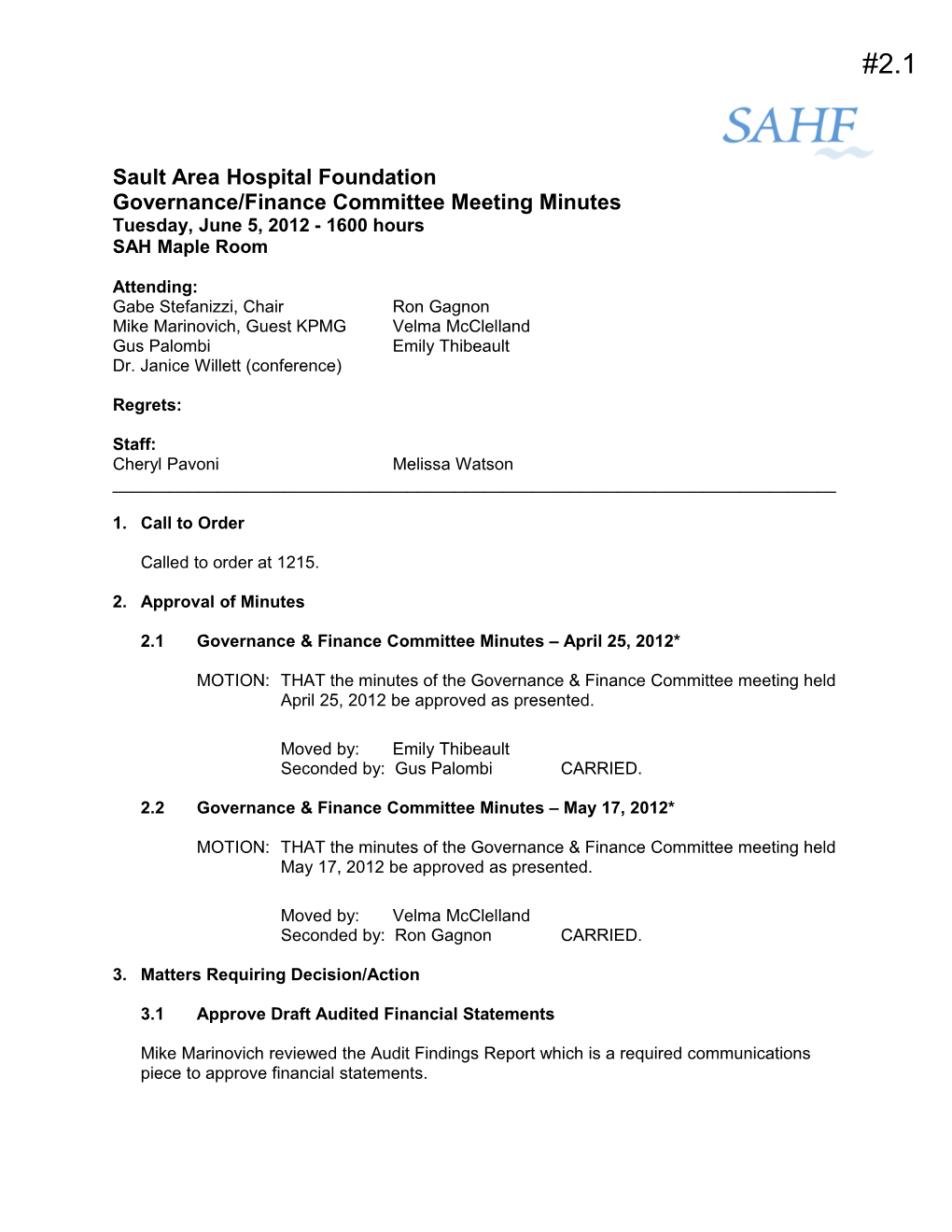 Governance & Finance Committee Meeting Page 4