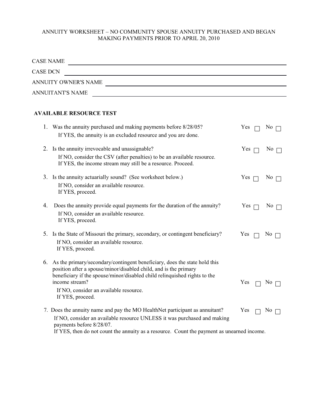 Available Resource Test