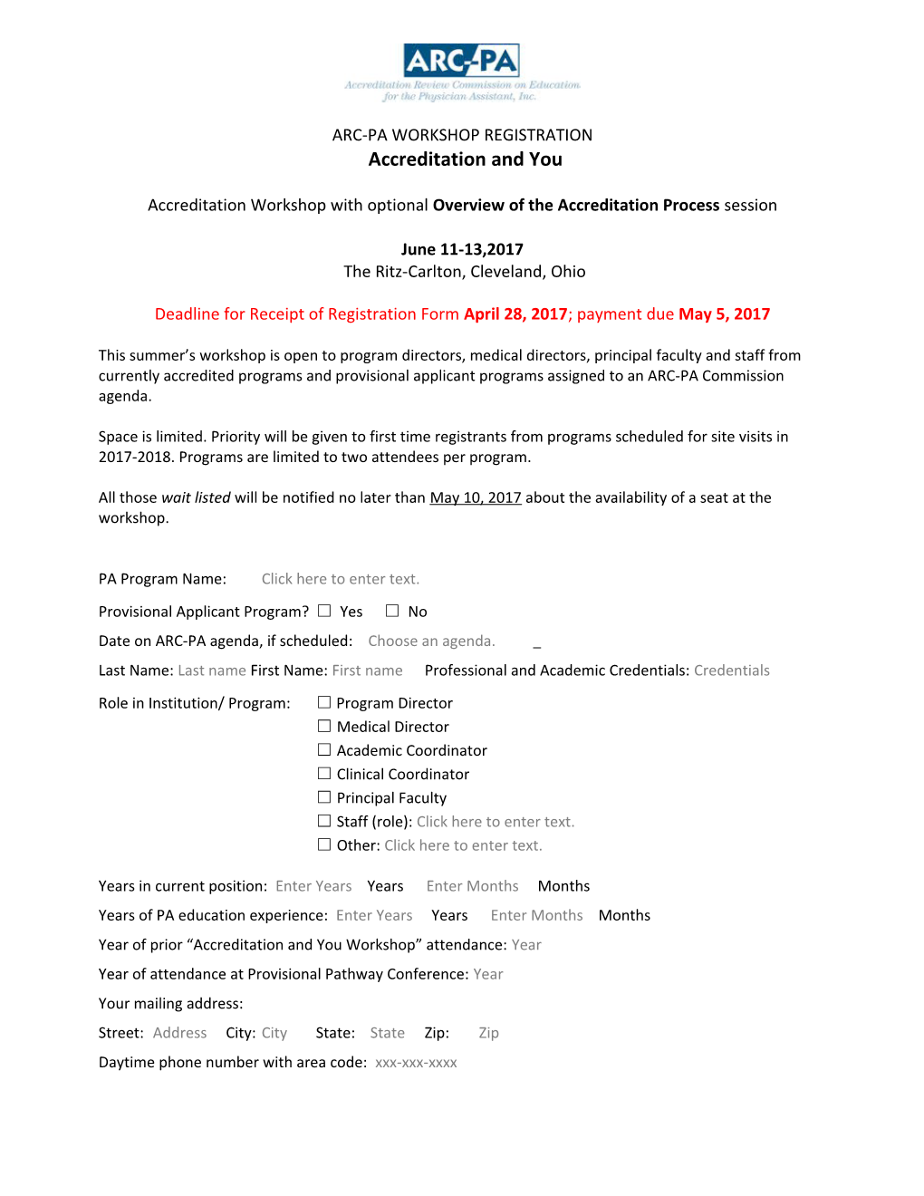 Accreditation and You REGISTRATION Page 2