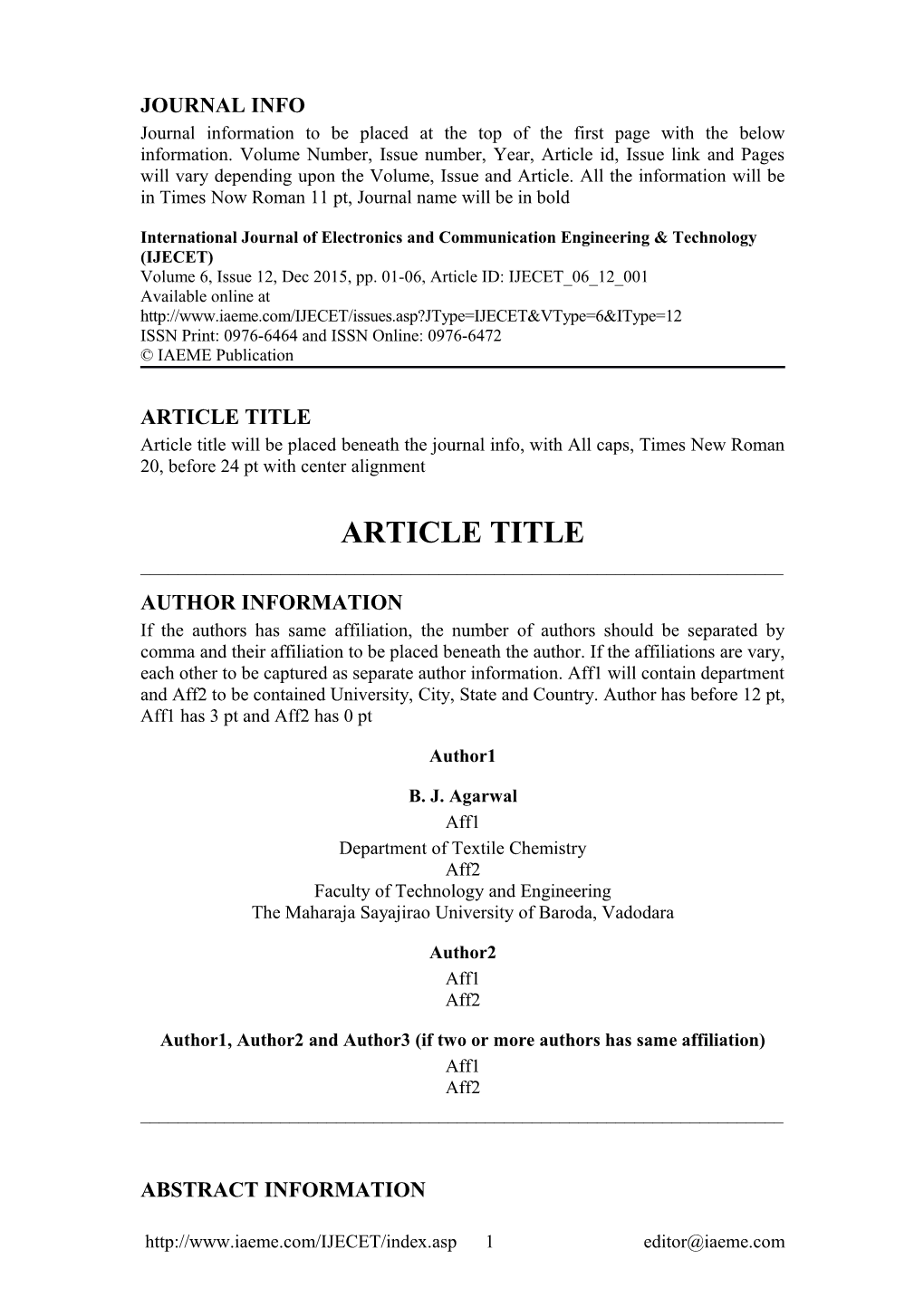 International Journal of Electronics and Communication Engineering & Technology (IJECET)