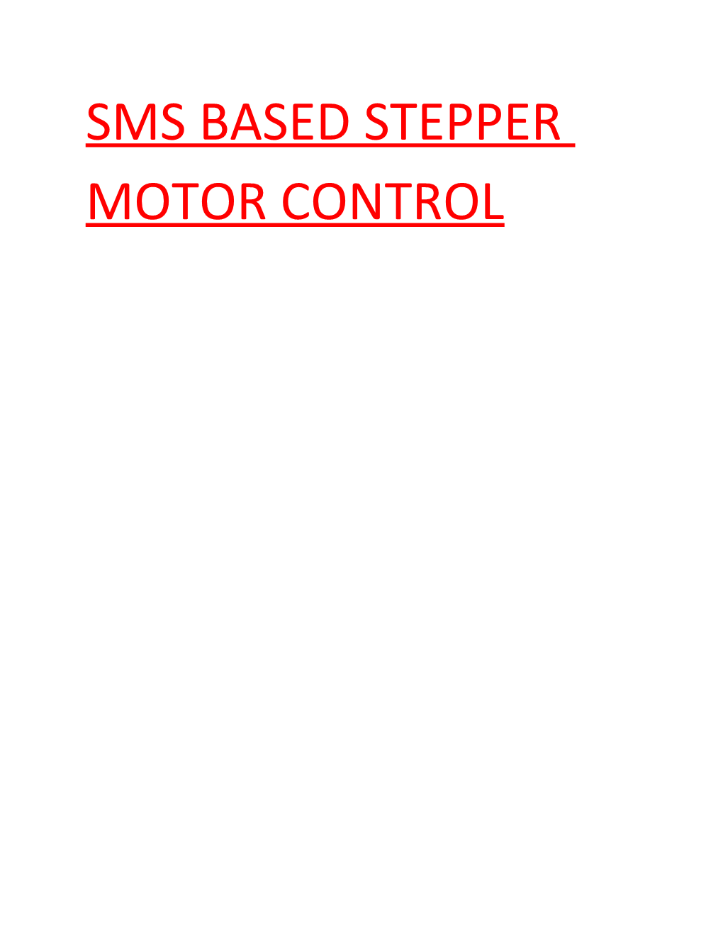 Sms Based Stepper Motor Control