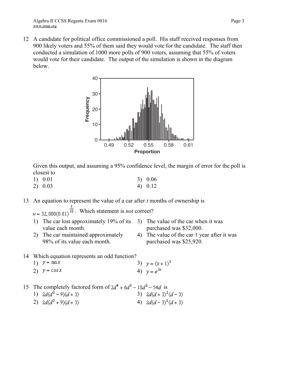 Algebra II CCSS Regents Exam 0816 Page 10