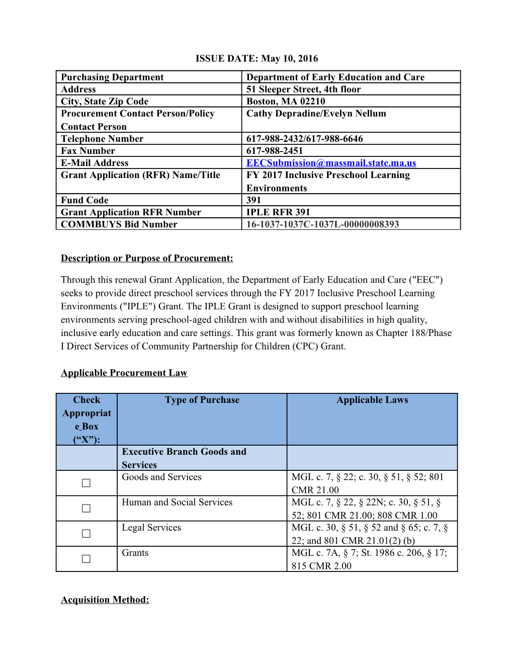 FY 2017 Inclusive Preschool Learning Environments Grant - FUND CODE 391 s1