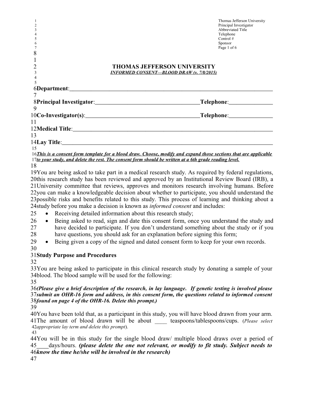 Investigative Consent Form