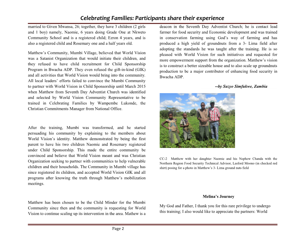 Celebrating Families: Participants Share Their Experience