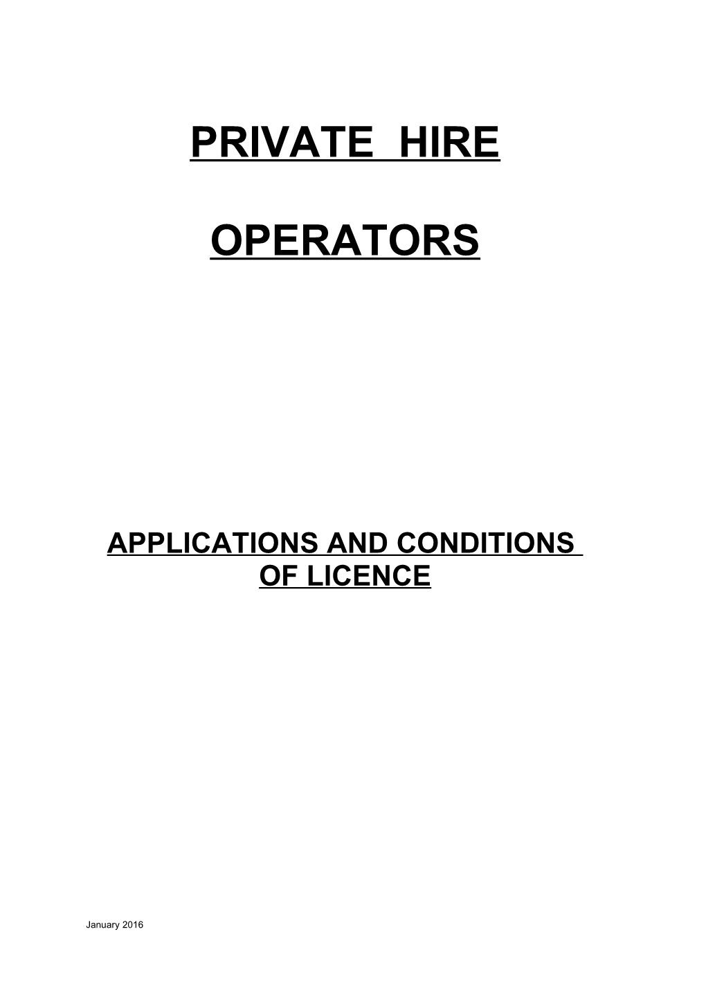 Applications and Conditions