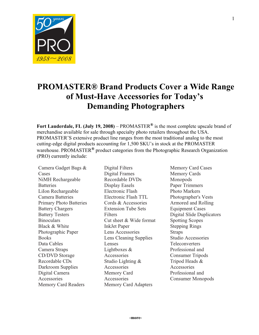 PROMASTER Brand Products Cover a Wide Range of Must-Have Accessories for Today S
