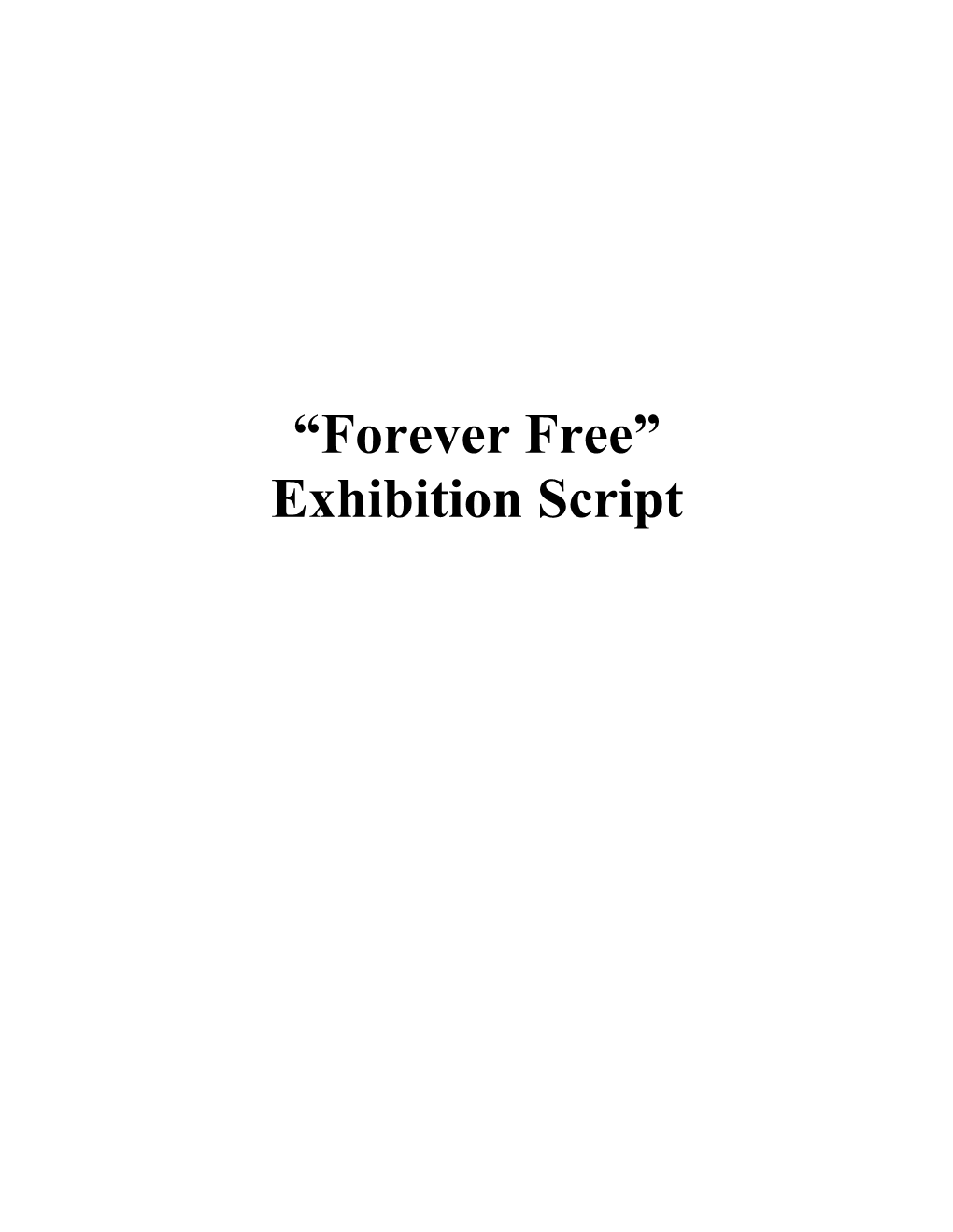 Exhibition Script