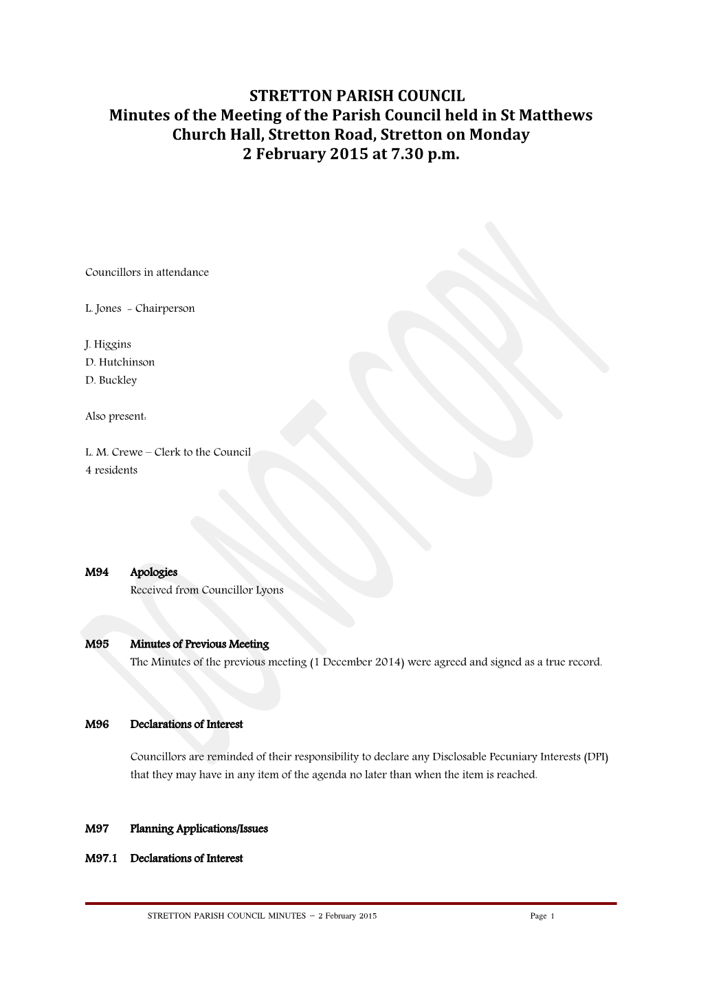 Stretton Parish Council s1