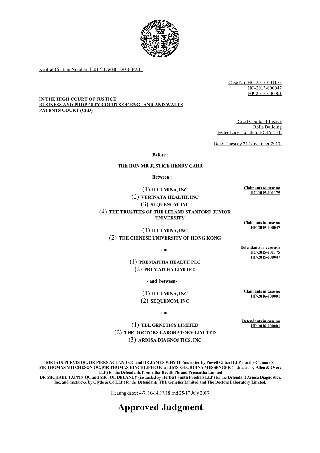 High Court Judgment Template s18