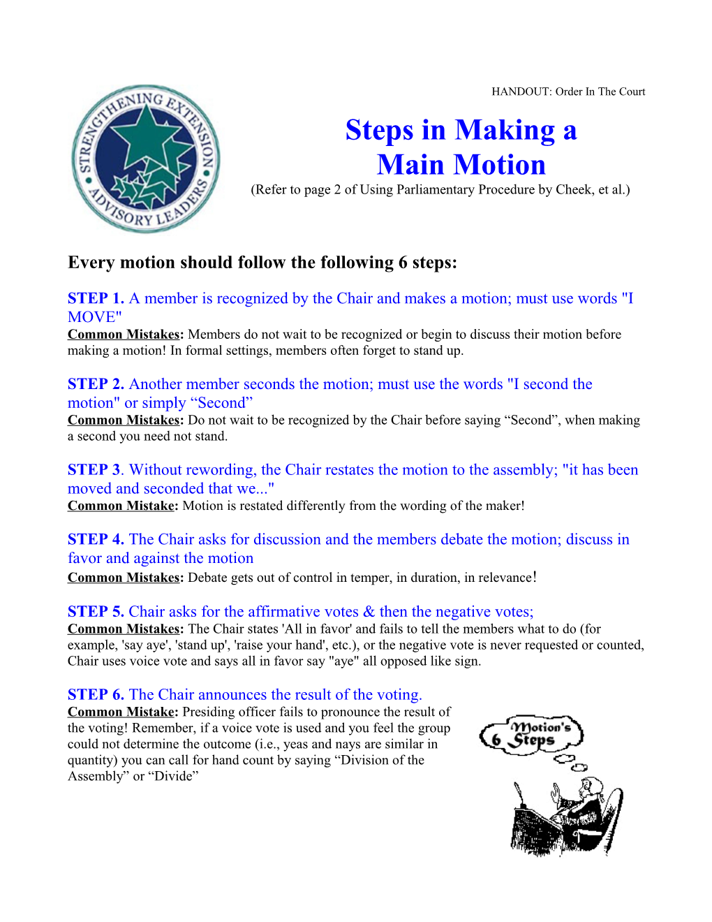 Steps in Making a Main Motion