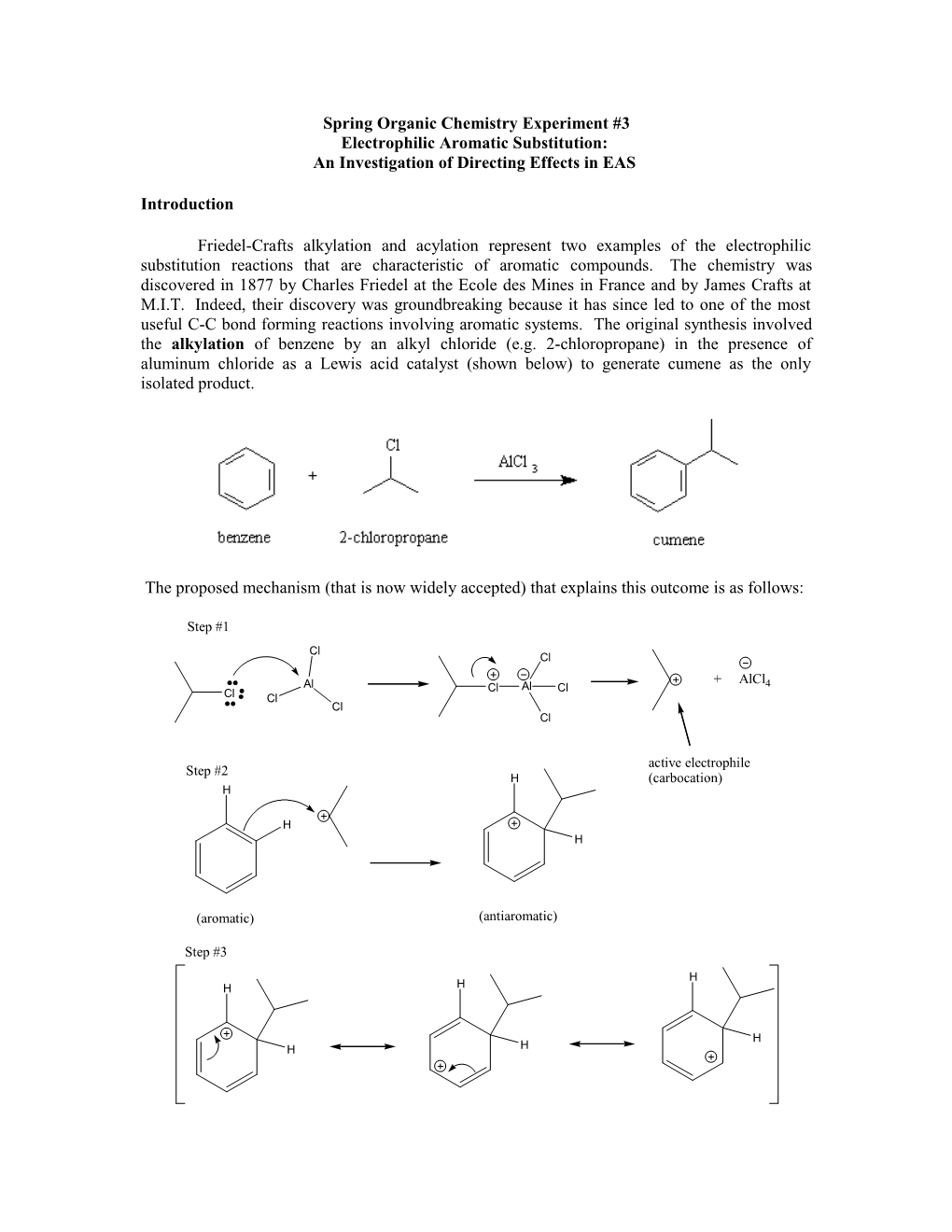 Spring Organic Chemistry Experiment #3