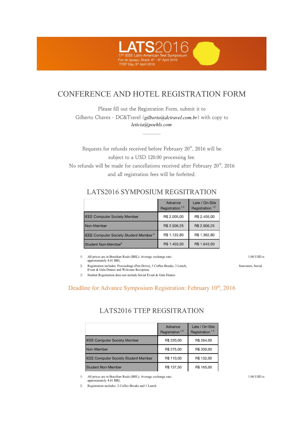 Conference and Hotel Registration Form