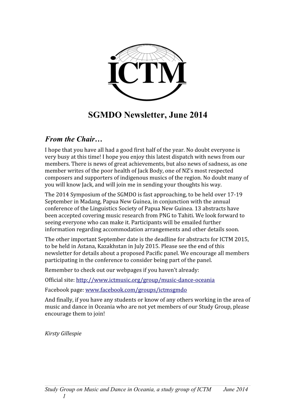 SGMDO Newsletter, June 2014