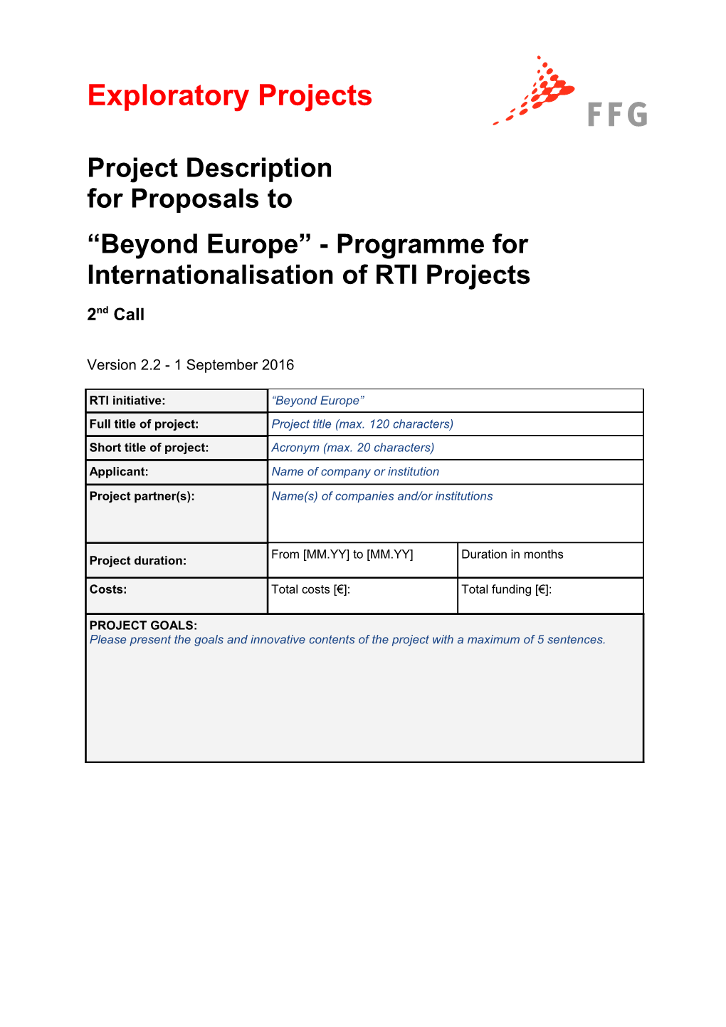 Beyond Europe - Programme for Internationalisation of RTI Projects