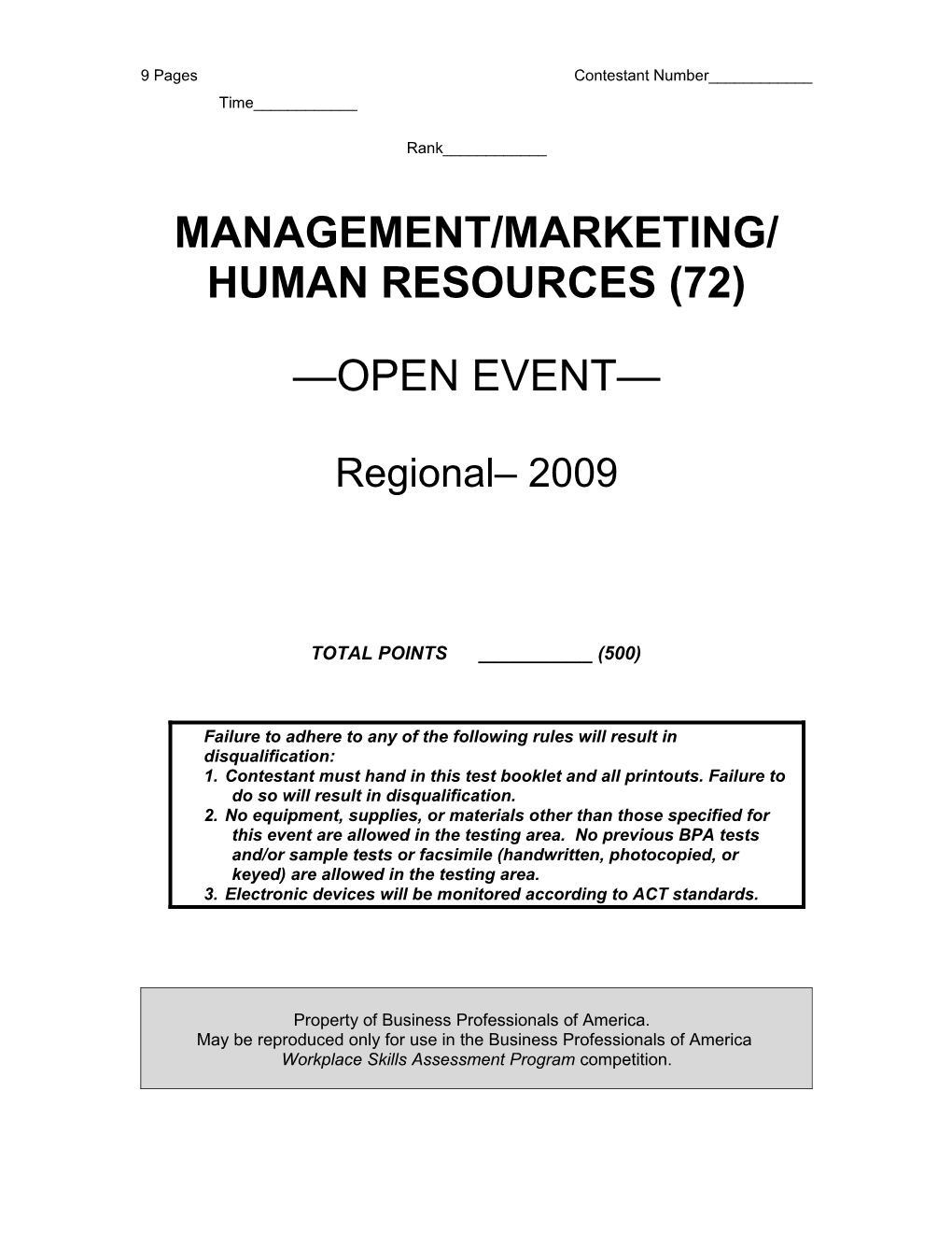 Management/ Marketing/Human Resources Concepts