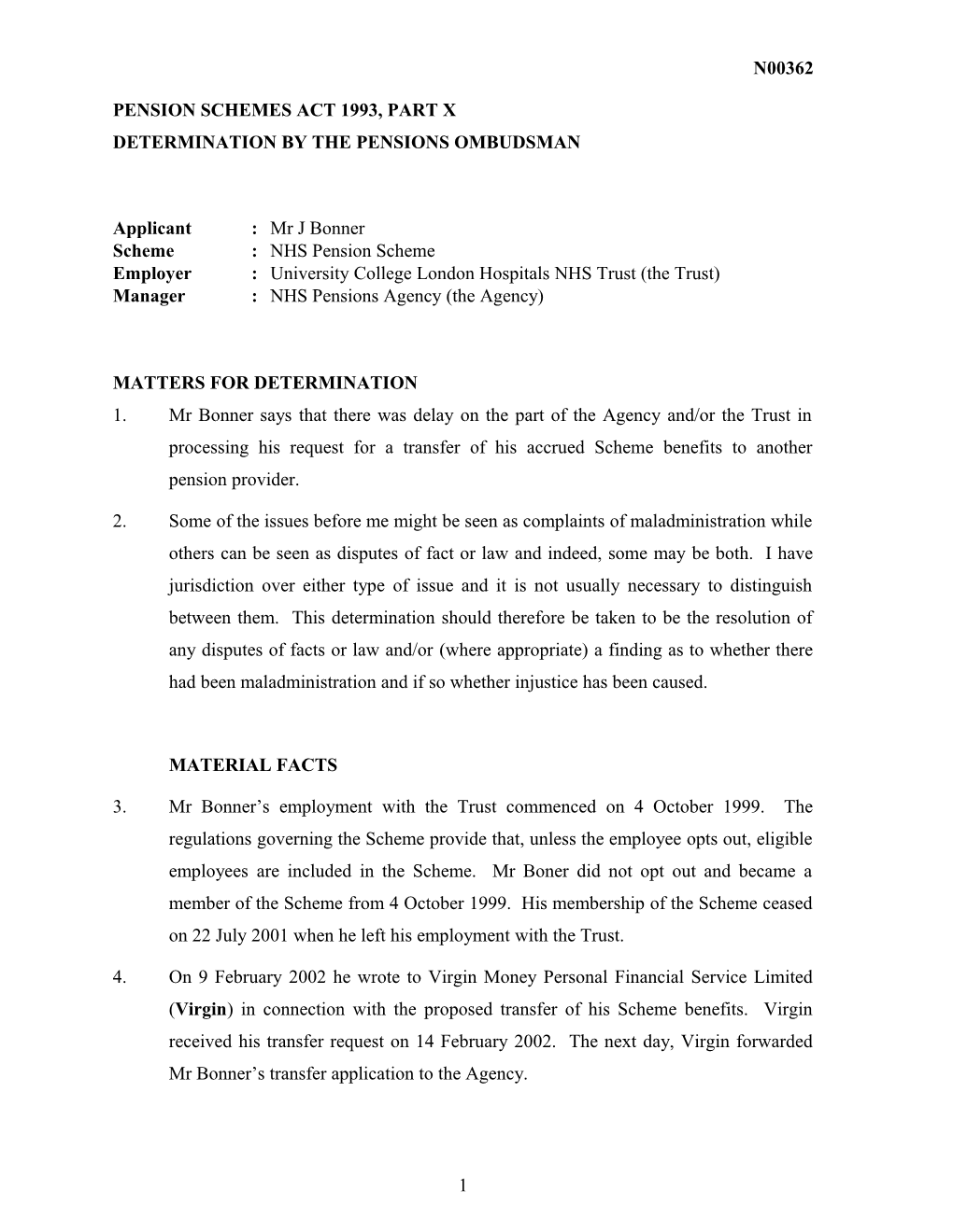 Pension Schemes Act 1993, Part X s122