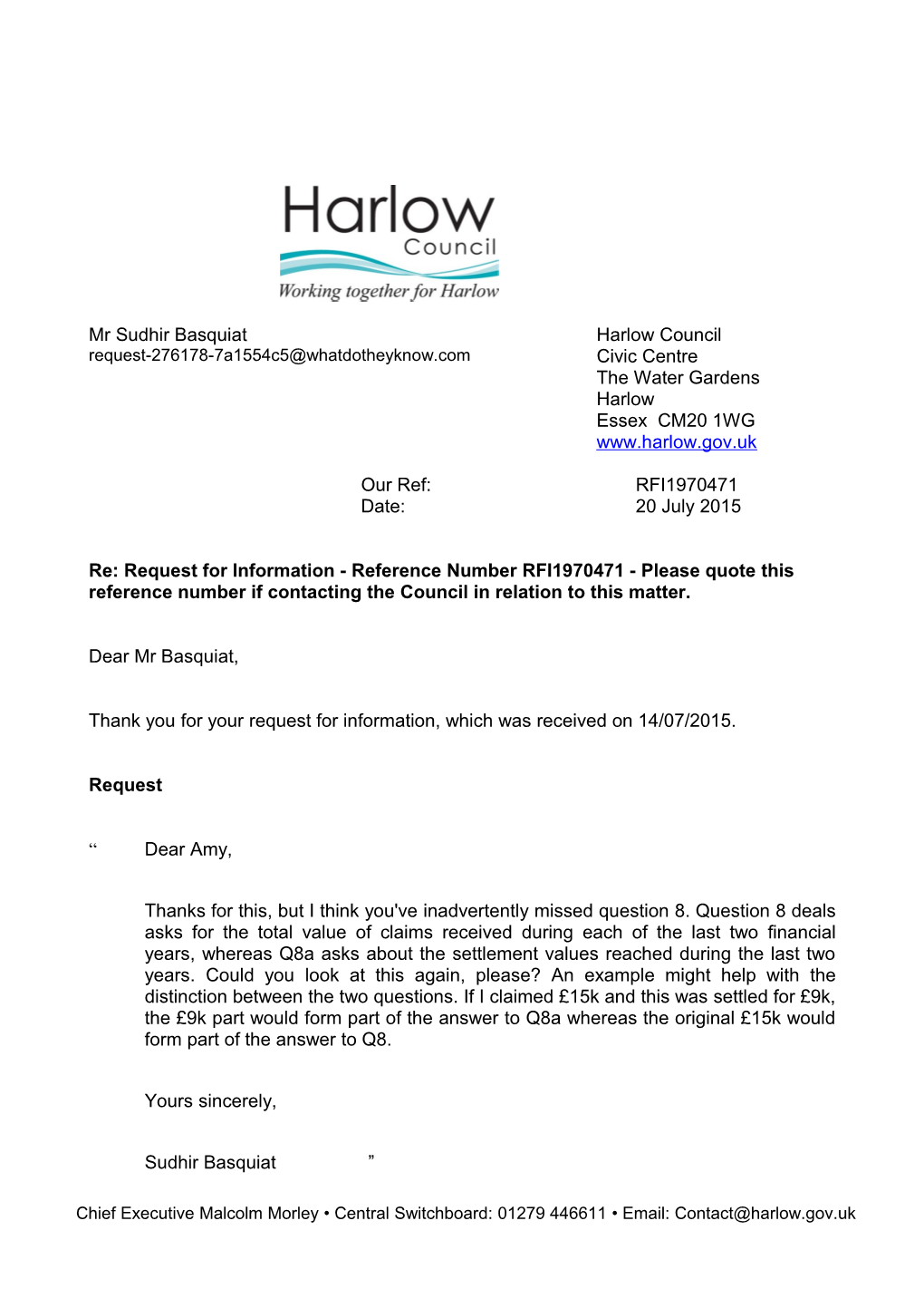 Harlow Letter Template