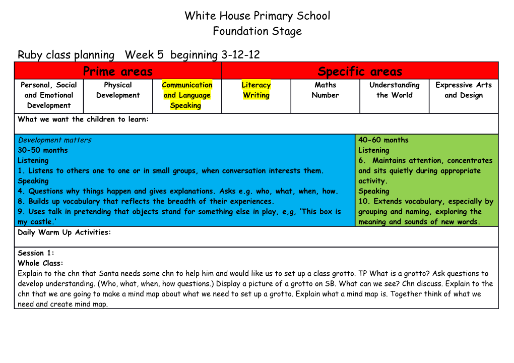 White House Primary Schoolfoundation Stage