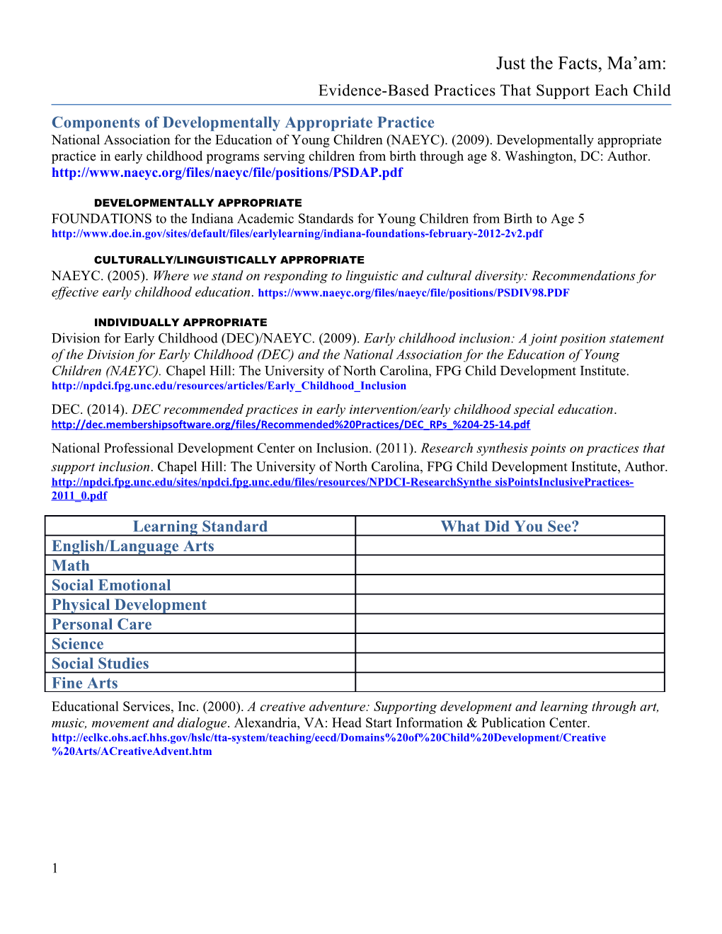 Evidence-Based Practices That Support Each Child