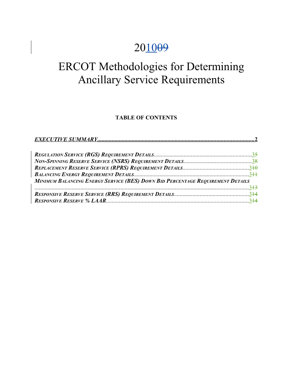 ERCOT Methodologies for Determining Ancillary Service Requirements