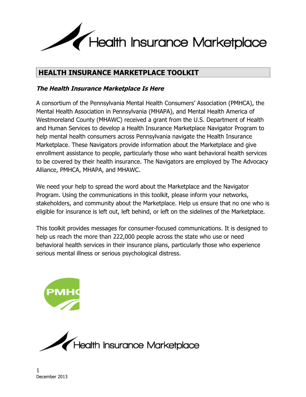 Health Insurance Marketplace Toolkit