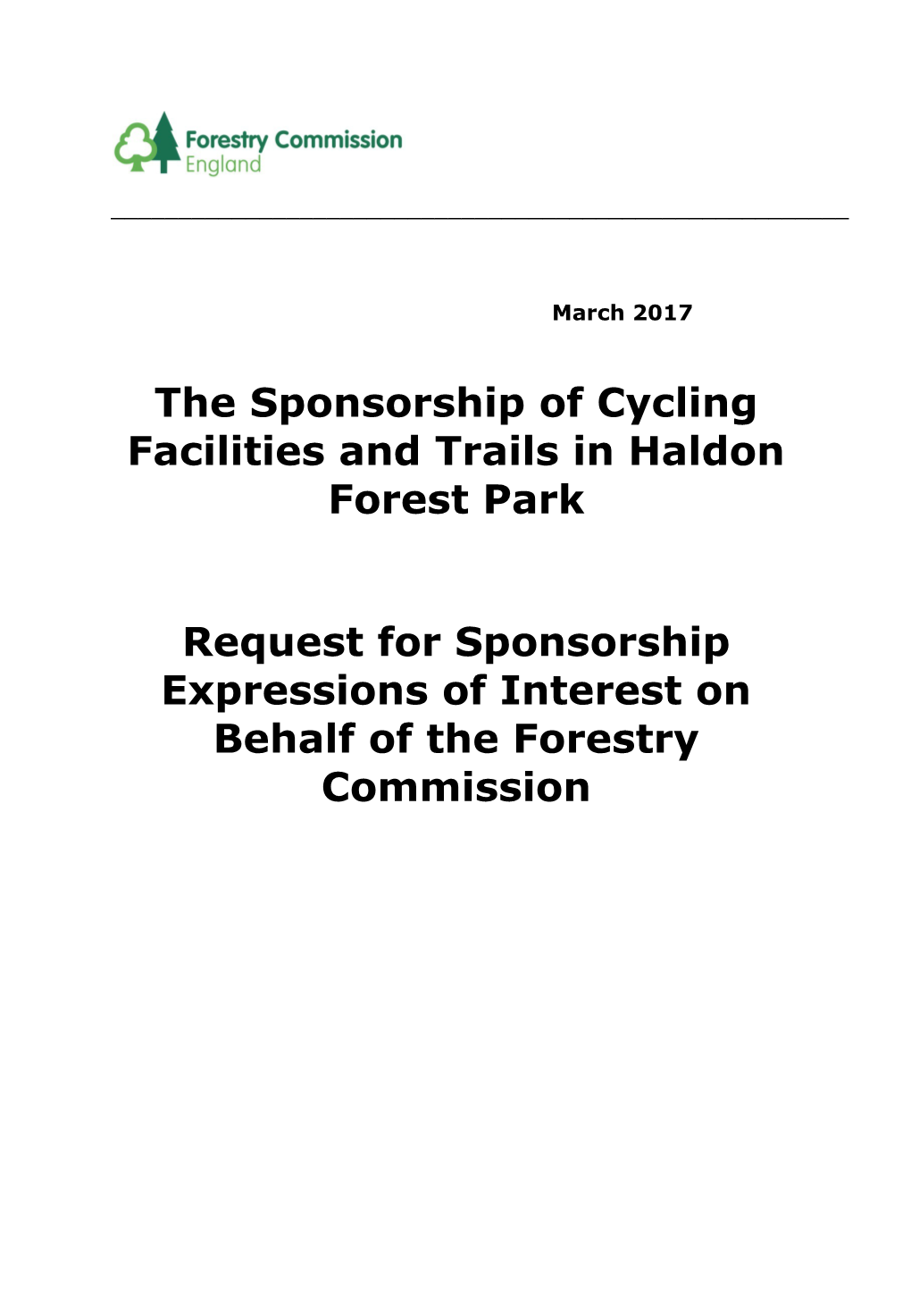 The Sponsorship of Cycling Facilities and Trails in Haldon Forest Park