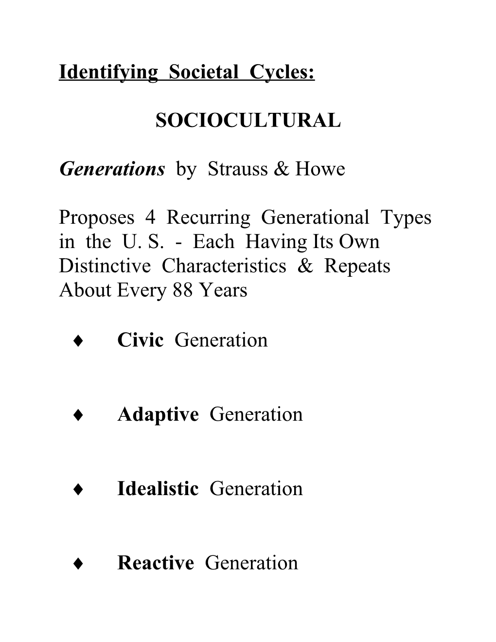 Identifying Societal Cycles