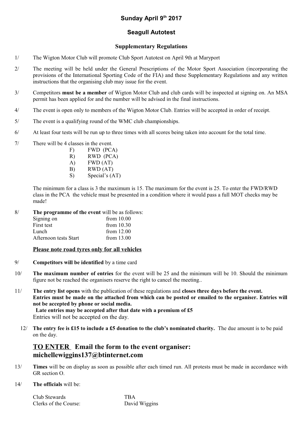 MG Car Club (Scottish Centre) & the Wigton Motor Club Ltd