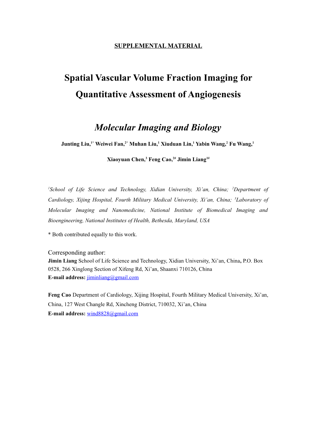 Spatialvascular Volume Fraction Imaging for Quantitative Assessment of Angiogenesis