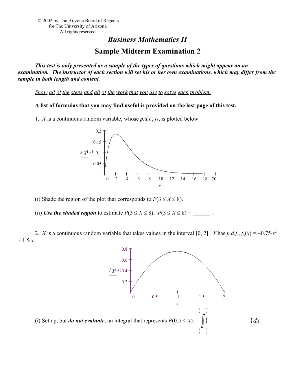 Business Mathematics II, Sample Test 2: Page 5
