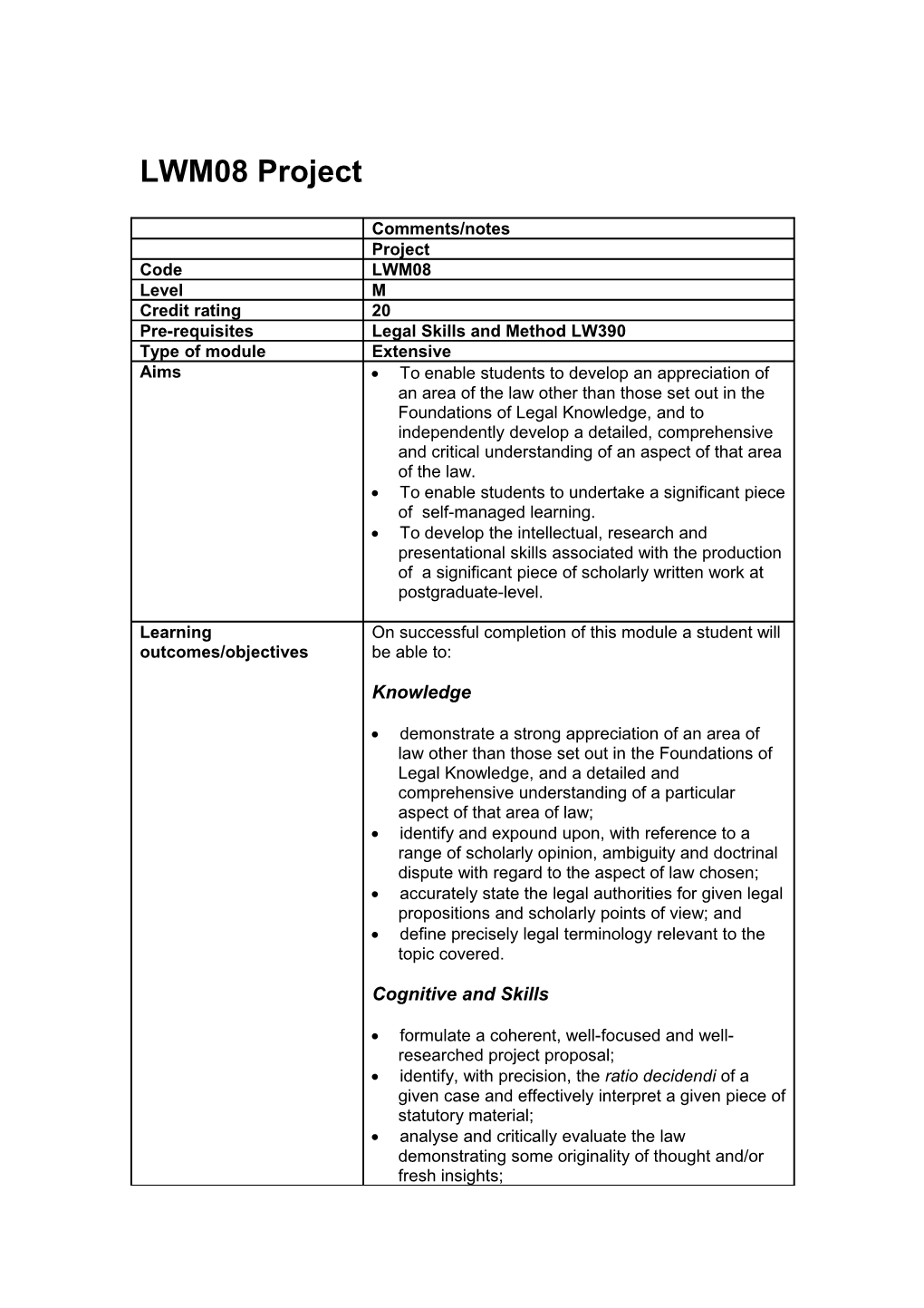 Module Specification Template s9