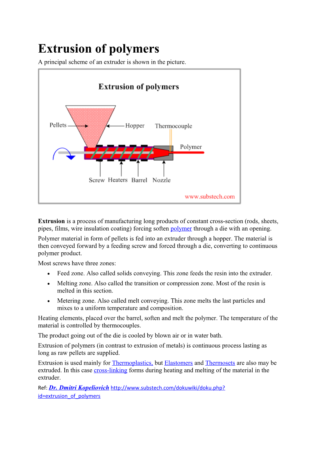 Extrusion of Polymers