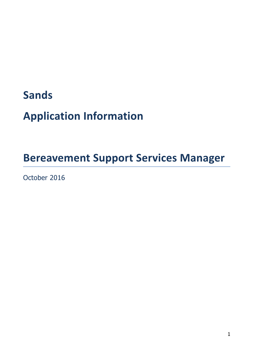 Bereavement Support Services Manager