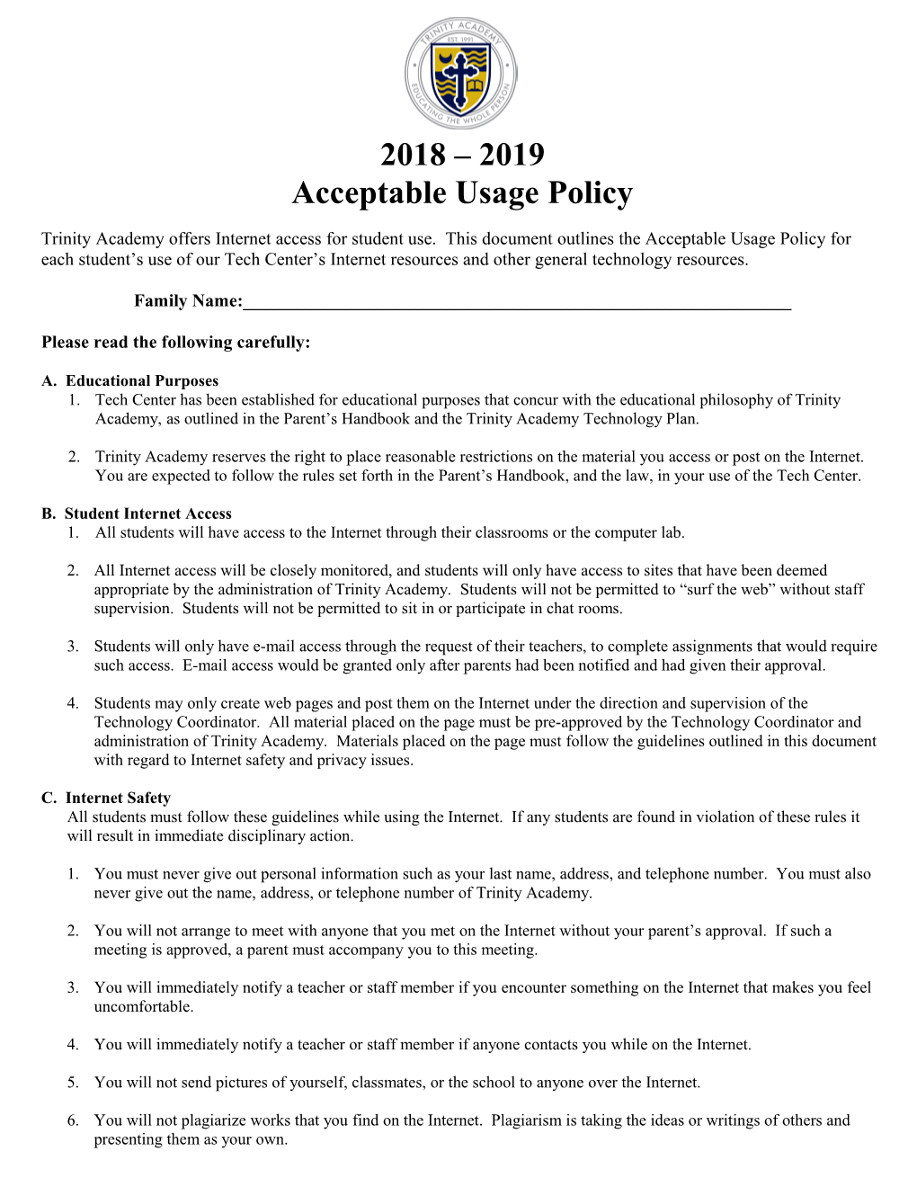 Acceptable Usage Policy