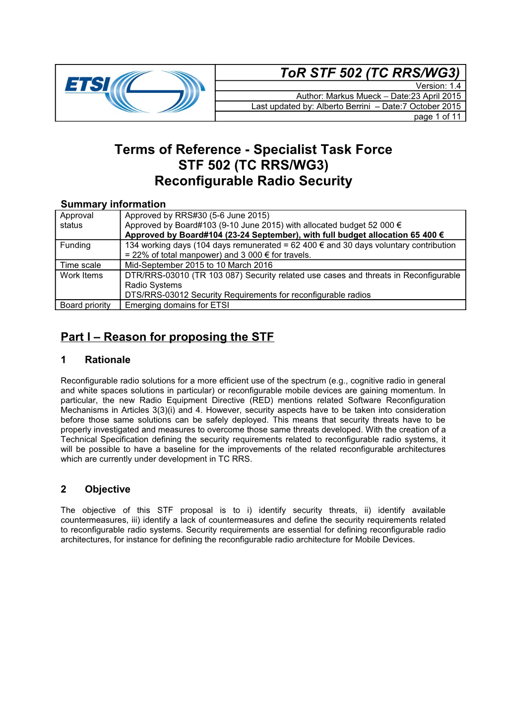 STF Document Template