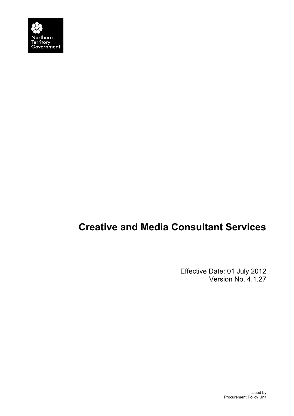 Creative and Media Consultant Services - V 4.1.27 (01 July 2012)