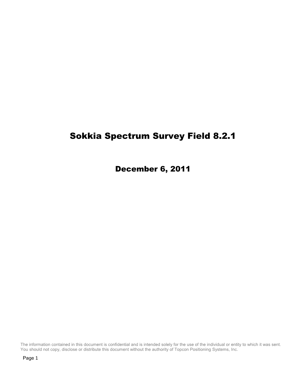 Sokkia Spectrum Survey Field 8.2.1