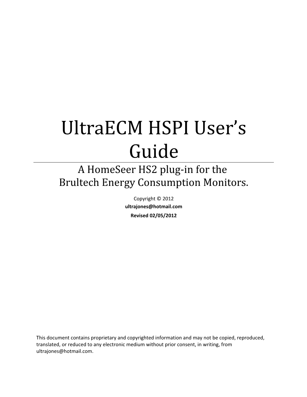 Ultramon HSPI User S Guide s1