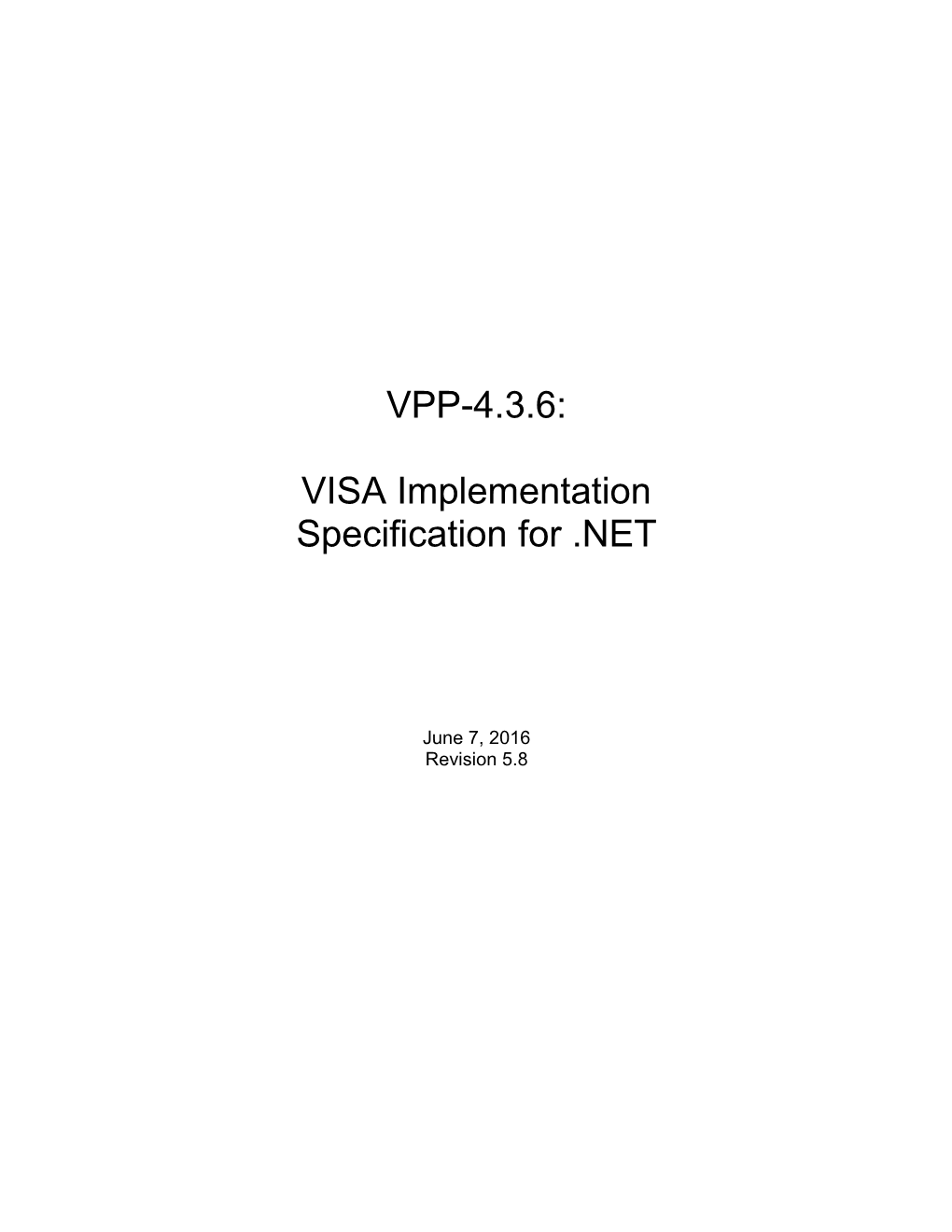 VISA Implementation Specification for COM s2